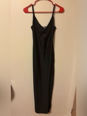 Popular 21 Black Cowl Neck Side Slit Maxi Dress